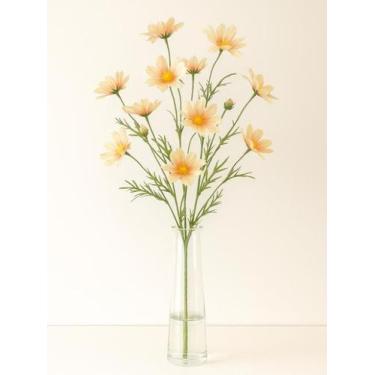Imagem de Flor haste Cosmos / Margarida salmão c/5 flores - 52 cm - Bela Flor