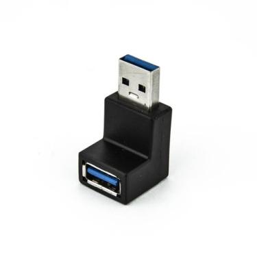 Imagem de Adaptador USB 3.0 Macho Fêmea 90 Graus - CIRILO CABOS