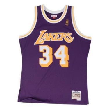 Imagem de Regata Mitchell & Ness Swingman Jersey Los Angeles Lakers Road 1996-97 Shaquille O'Neal...
