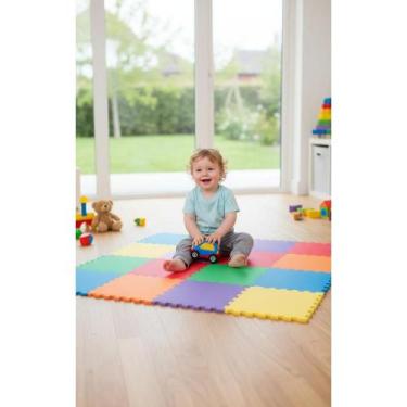 Imagem de Tatame Infantil E.V.A 50x50cm Kit 10 Peças Coloridas Seguras - Congrat