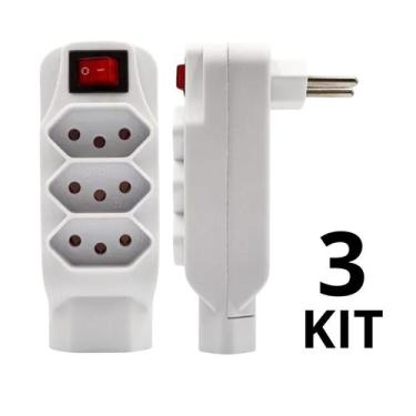 Imagem de Kit Benjamin Adaptador de Tomada Tripolar 4 Saída 10A Bivolt - Minutob