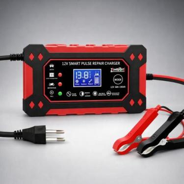 Imagem de Carregador de Bateria Automotivo Digital 12V Bivolt Portátil - Genéric