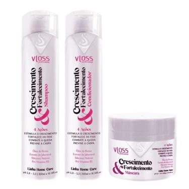 Imagem de Kit Shampoo Condicionador E Mascara Com Vitaminas Naturais Vloss Cosmé