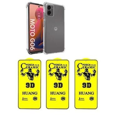 Imagem de 3UN Películas Cerâmica Fosca 9D + Capinha Anti Choque TPU Para Moto G0