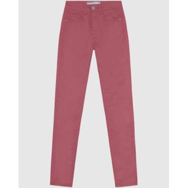 Imagem de Calça Skinny Feminina Cintura Média Em Flex Jeans - Malwee, Rosa, 42