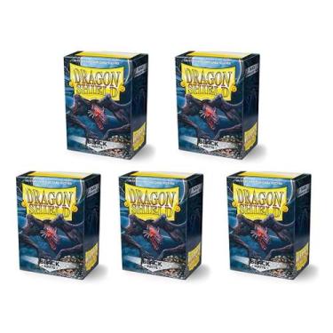 Imagem de Capas para cartas Dragon Shield Matte Black 100 ct x 5 pacotes