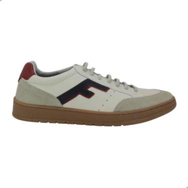 Imagem de Sapatênis Casual Masculino Freeway Jhon04 4180 Couro Branco, Bc, Patag