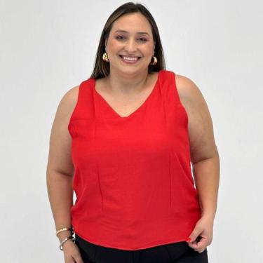 Imagem de Blusa Formitz Plus Size Regata Básica Feminina, G, Vermelho