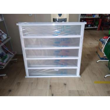 Imagem de Janela basculante 100x100 aluminio branco Alumasa