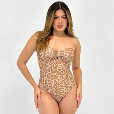 Imagem de Maiô Bana Bana Estampado Tanga Feminino, P, Onça
