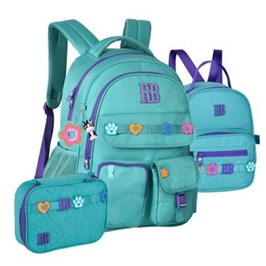 Imagem de Kit Mochila Rebecca Bonbon com lancheira e estojo box 2026 COR:VERDE, 