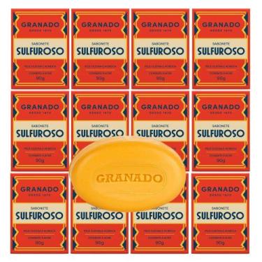 Imagem de Kit 12 Sabonete Sulfuroso Granado Pele Oleosa Combate Acne Enxofre Bas