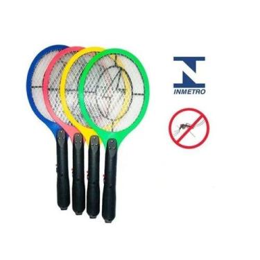 Imagem de Raquete Elétrica Mata Mosquito Bivolt - 123 Útil - 123 Util, Azul
