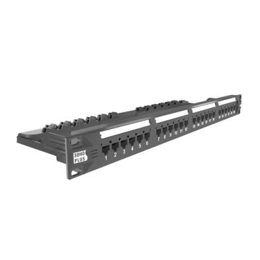 Imagem de Patch Panel Cat6 24 Portas Sohoplus T568a B para Voz Dados e Imagens Preto Furukawa
