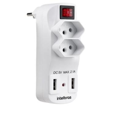 Imagem de Filtro De Linha Carregador 2 Usb Celular Fast Intelbras
