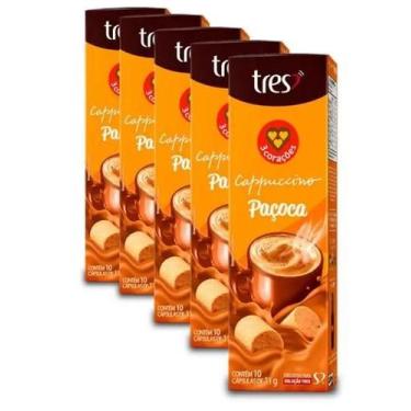 Imagem de Kit 20x Cápsula de Cappuccino Tres 3 Corações Sabor Paçoca, Cremoso, I