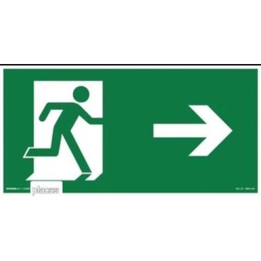 Imagem de Placa de Sinalização S1 Saída de Emergência seta direita - Eletrocard 