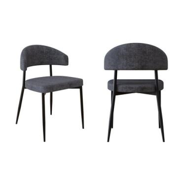 Imagem de Cadeira Bless Fixa com 4 Pés 55 x 52,5 x 77,5 cm com 2 Unidades Preto/