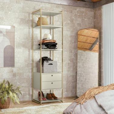Imagem de Modulo Estante Industrial 54cm com Prateleiras 2 Gavetas - Estrutura M