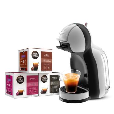 Imagem de Kit Cafeteira de Cápsulas Dolce Gusto Mini Me Cinza e Preta com 30 Unidades de Café 110V