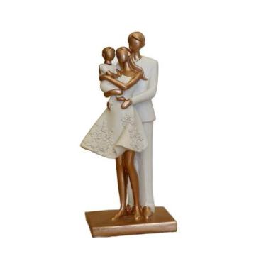 Imagem de Figura Decorativa Resina Família Pai/Mae/Filho 9x20cm- Wolff