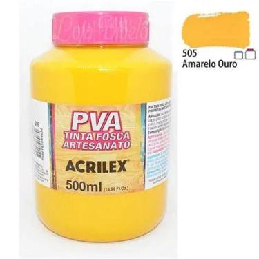 Imagem de Tinta Pva Fosca 500ml 505 Amarelo Ouro Acrilex