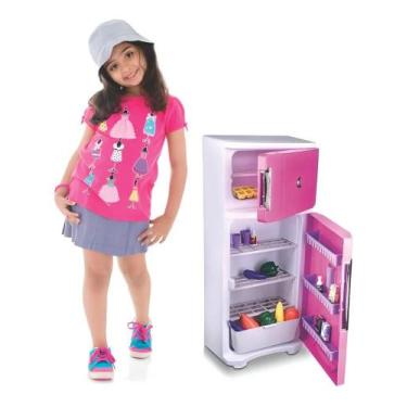 Imagem de Geladeira Infantil Lua de Cristal Rosa 65cm com Acessórios E