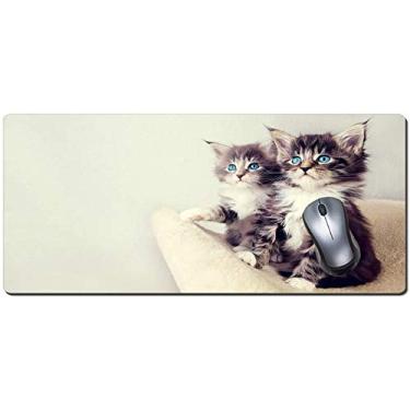 Mouse pad YENDOSTEEN borracha antiderrapante para jogos, gatinho gato bebê  fofo mouse com bordas costuradas