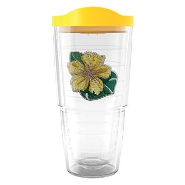 Imagem de Tervis Tropical Collection Made in USA Copo isolado de parede dupla, 680 g, hibisco amarelo