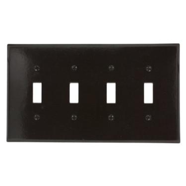 Imagem de Leviton 80512 4 interruptores de interruptor de dispositivo de interrupção, tamanho intermediário, termostato, marrom