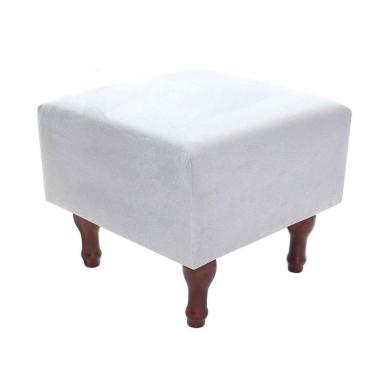 Imagem de Puff Banqueta com Espuma 40x40cm Quadrado Suede Decorativo Pés Madeira