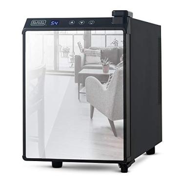 Imagem de BLACK+DECKER Geladeira de vinho com 6 garrafas, Refrigerador de vinho com frente espelhada, Mini Refrigerador de Vinho Termoelétrico, BD60316
