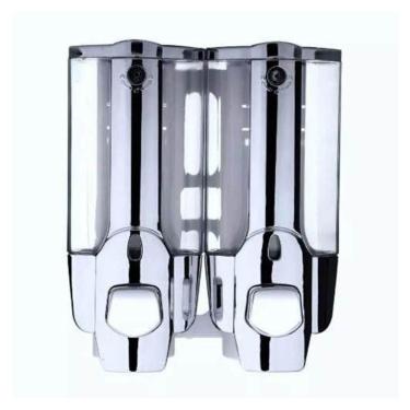 Imagem de Dispenser Duplo Sabone Liquido Shampoo Alcool Gel Parede