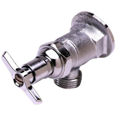 Imagem de T&S Brass B-0730 Torneira de soleira, entrada flangeada fêmea Npt de 1,27 cm, cabo de chave de fenda, rosca de mangueira de 1,27 cm, áspera