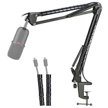 Imagem de Suporte de braço para microfone HyperX SoloCast – Braço ajustável profissional com microfone de tesoura com capa para cabo compatível com microfone HyperX SoloCast da YOUSHARES