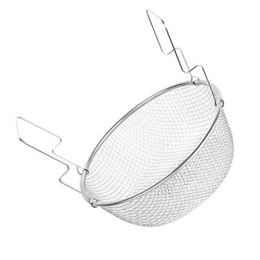 Imagem de Cesto de fritura profunda homozy – Escorredor de cesta de aço inoxidável – Cesta de cozinha para fritura, vaporização, coar, enxaguar – conforme descrito, 23 cm