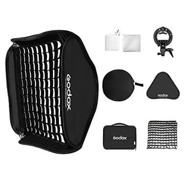 Imagem de Godox Kit Softbox Flash Dobrável de 80 x 80 cm com Grade, Suporte S-Type Speedlite Bowens Suporte Bowens para câmera, Flash Speedlight Studio Retratos, fotografia do produto, gravação de vídeo