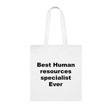 Imagem de Bolsa tote especialista em recursos humanos, melhor bolsa especialista em recursos humanos, izado em recursos humanos, bolsas reutilizáveis, especialista em recursos humanos, ideia de de Natal, Branco