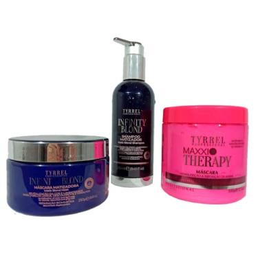 Imagem de KIT TYRREL INFINITY BLOND SHAMPOO MÁSCARA MATIZADORA MAXXI THERAPY MÁSCARA DE HIPERNUTRIÇÃO E REPOSIÇÃO DE MASSA