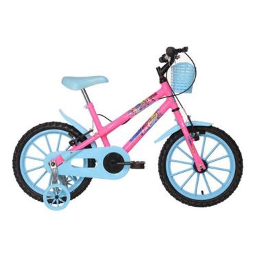 Imagem de Bicicleta Infantil Menina Super Girl Rosa Aro 16 Com Rodinhas Vellares
