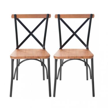 Imagem de Kit 2 Cadeiras Laís Art&Luxo Móveis Preto/Castanho