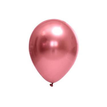Imagem de Balão Bexiga Redondo 9 Polegadas Metalizado Chrome Fest Ball Vermelho 25 Unidades