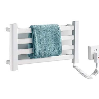 Imagem de Yajun Toalheiro elétrico aquecedor de toalhas termostático aquecido toalheiro alumínio radiador de banheiro de temperatura constante inteligente, branco-1