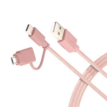 Imagem de Realm Cabo USB-A para USB-C de 1,5 m com adaptador micro USB, ouro rosa (RLMC3RG)