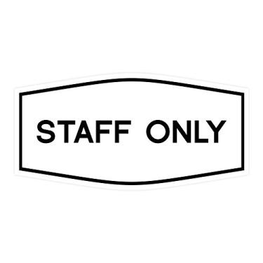 Imagem de (18cm x 8,9cm - Medio, Branco) - Sinal de fantasia apenas para funcionarios (Branco) - Medio