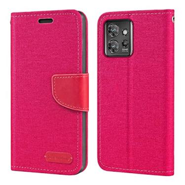 Imagem de Shantime Capa para Lenovo ThinkPhone 5G, capa carteira de couro Oxford com capa traseira de TPU macio com ímã flip para Lenovo ThinkPhone 5G (6,6 polegadas) rosa