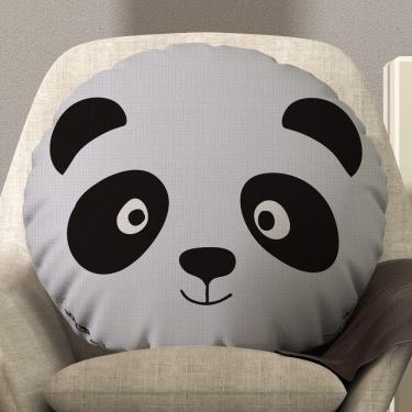 Imagem de Almofada Redonda Avulsa Bichinhos 45cm X 45cm Panda