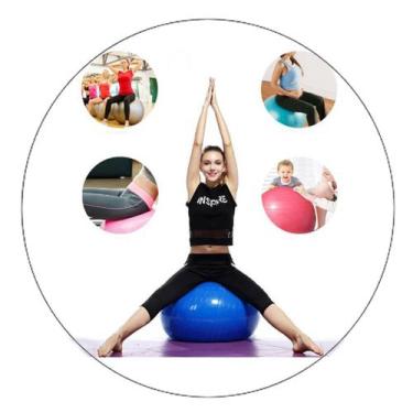 Bola Pilates Suíça Exercícios Yoga Yangfit 65cm Com Bomba 