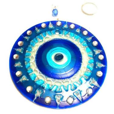 Imagem de Mandala De Vidro Olho Grego 10cm - Mandala De Luz
