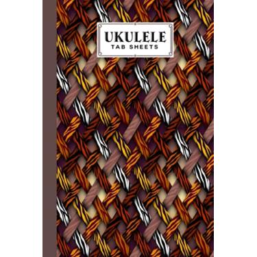 Imagem de Ukulele Tab Sheets: Premium interweaving ribbons Cover | Ukulele Chord Diagrams / Blank Ukulele Tablature Notebook | 120 Pages | Size 6"x9" by Boris Wegener
